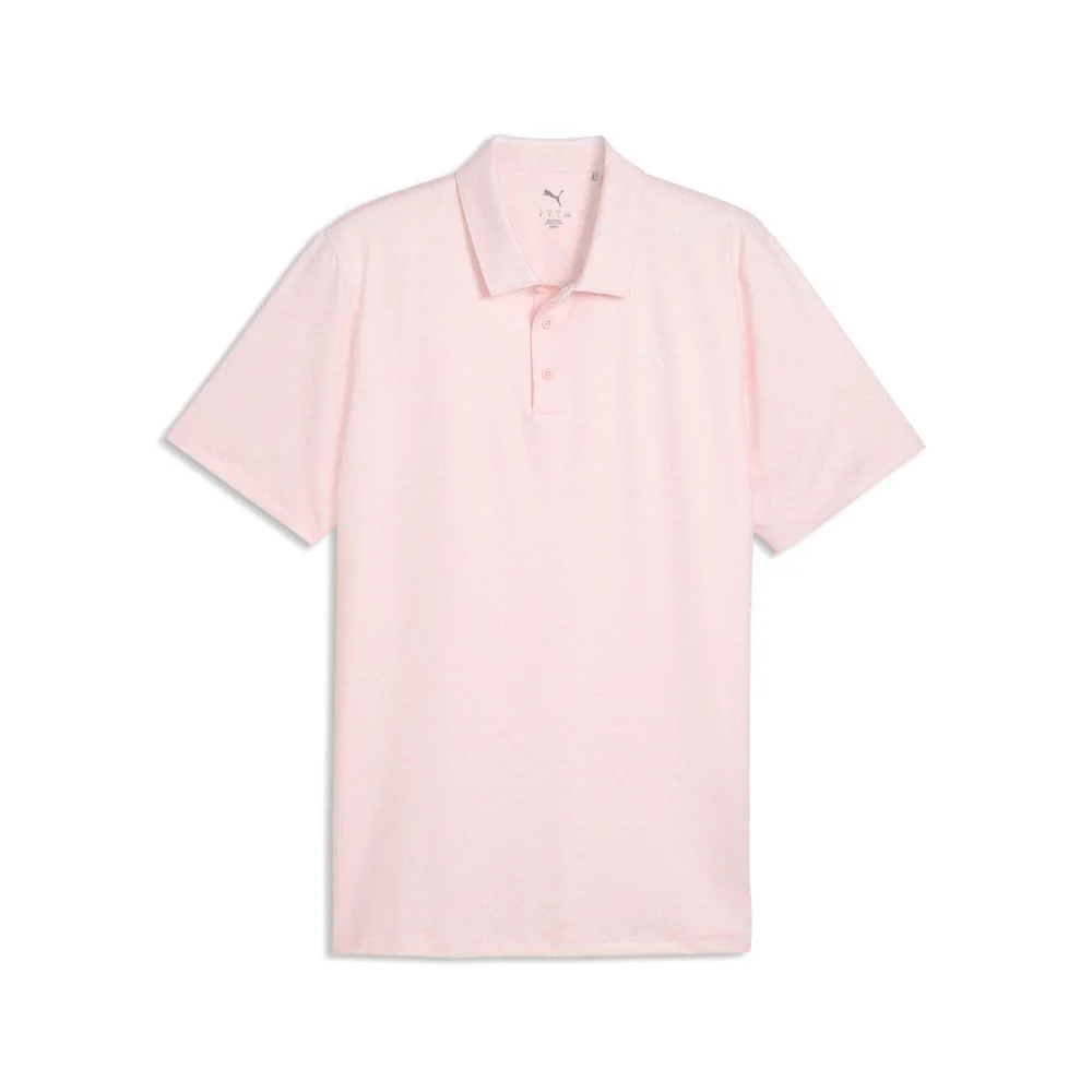 PUMA MATTR Scallop Men's Golf Polo Shirt 2026 - Rose Blossom / White Glow