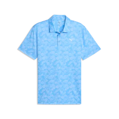 PUMA Pure 2.0 Floral Men's Golf Polo Shirt 2026 - Team Light Blue