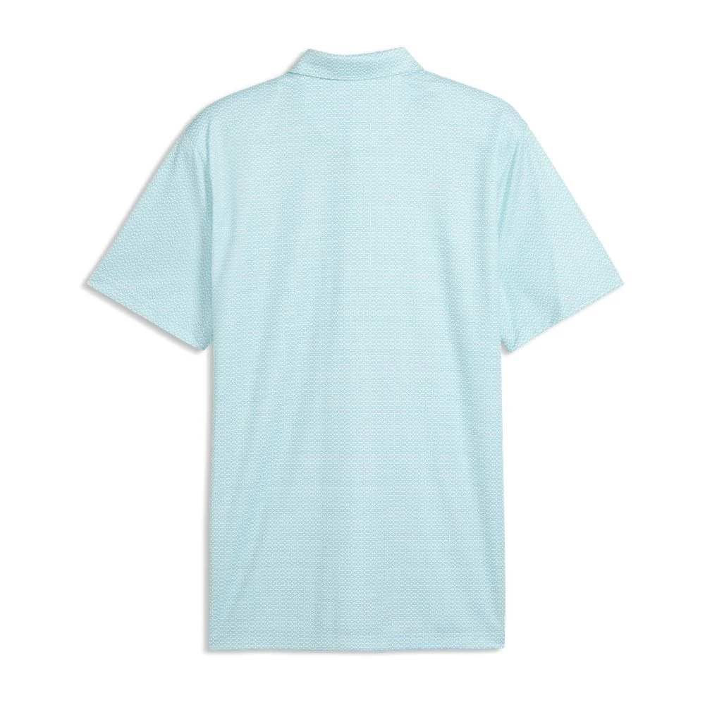 PUMA Pure 3.0 Geo Men's Golf Polo Shirt 2026 - White Glow / Mint Tea - Image 2