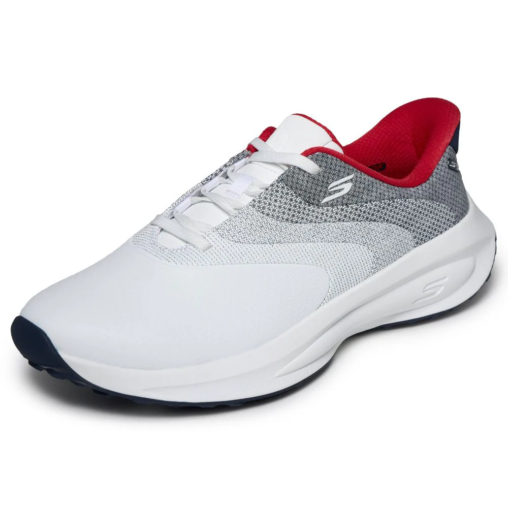 Skechers Flow Slip-In Spikeless Golf Shoes 2026 - 214153 - White / Navy / Red - Image 5