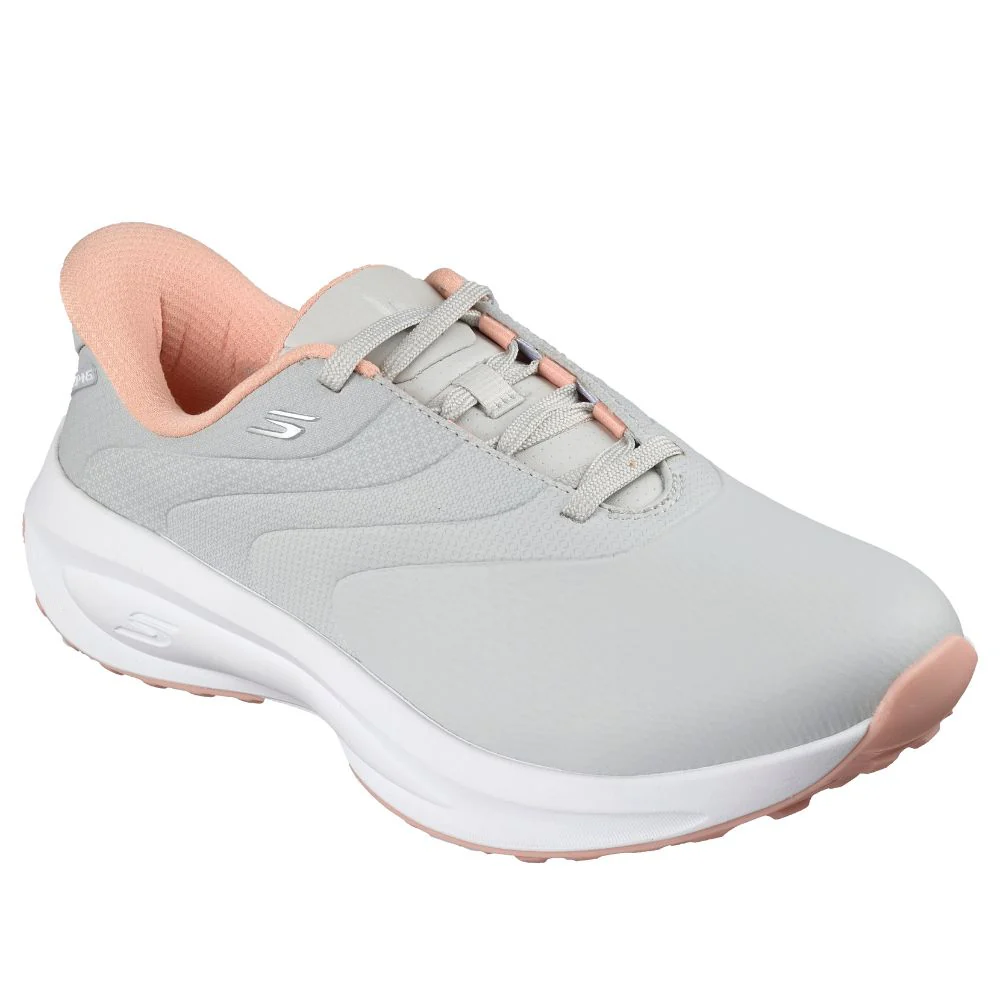 Skechers Flow Slip-In Spikeless Ladies Golf Shoes 2026 - 123153 - Light Grey / Pink - Image 4
