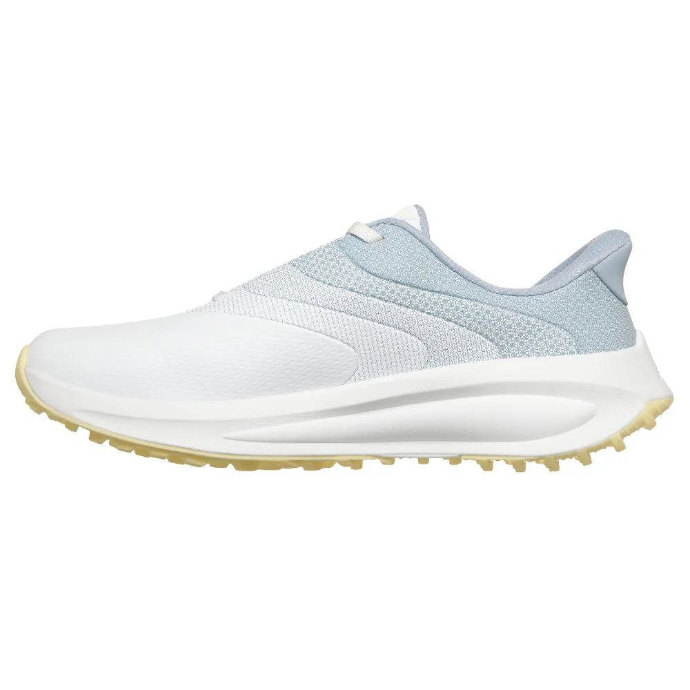 Skechers Flow Slip-In Spikeless Ladies Golf Shoes 2026 - 123153 - White / Light Blue / Yellow - Image 3