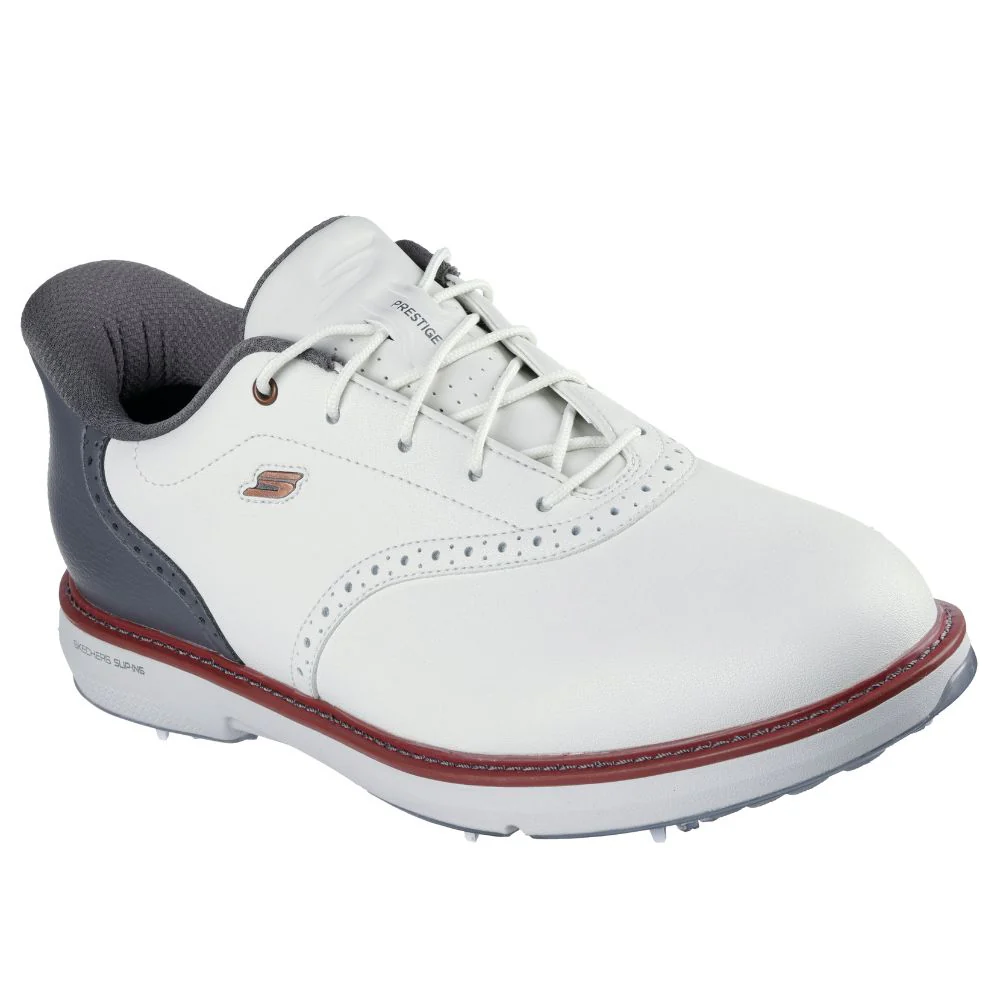 Skechers Prestige Spiked Golf Shoes 2026 - 214125 - Natural / Grey - Image 4