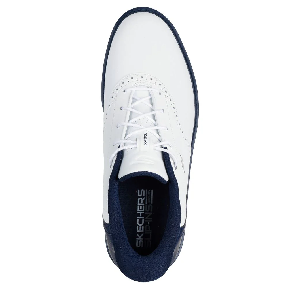 Skechers Prestige Spiked Golf Shoes 2026 - 214125 - White / Navy - Image 2