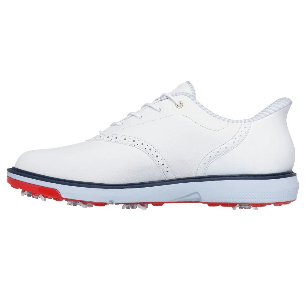 Skechers Prestige Spiked Golf Shoes 2026 - 214125 - White / Navy / Red - Image 3