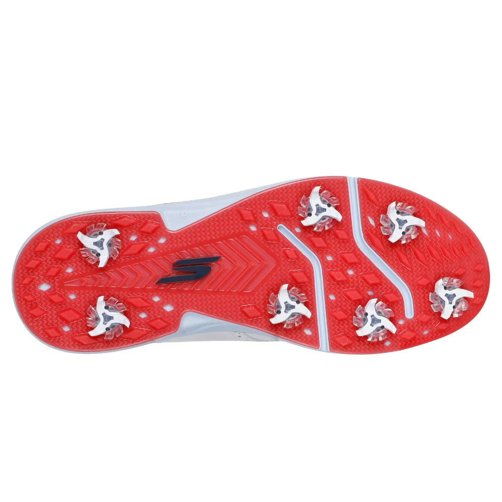 Skechers Prestige Spiked Golf Shoes 2026 - 214125 - White / Navy / Red - Image 5