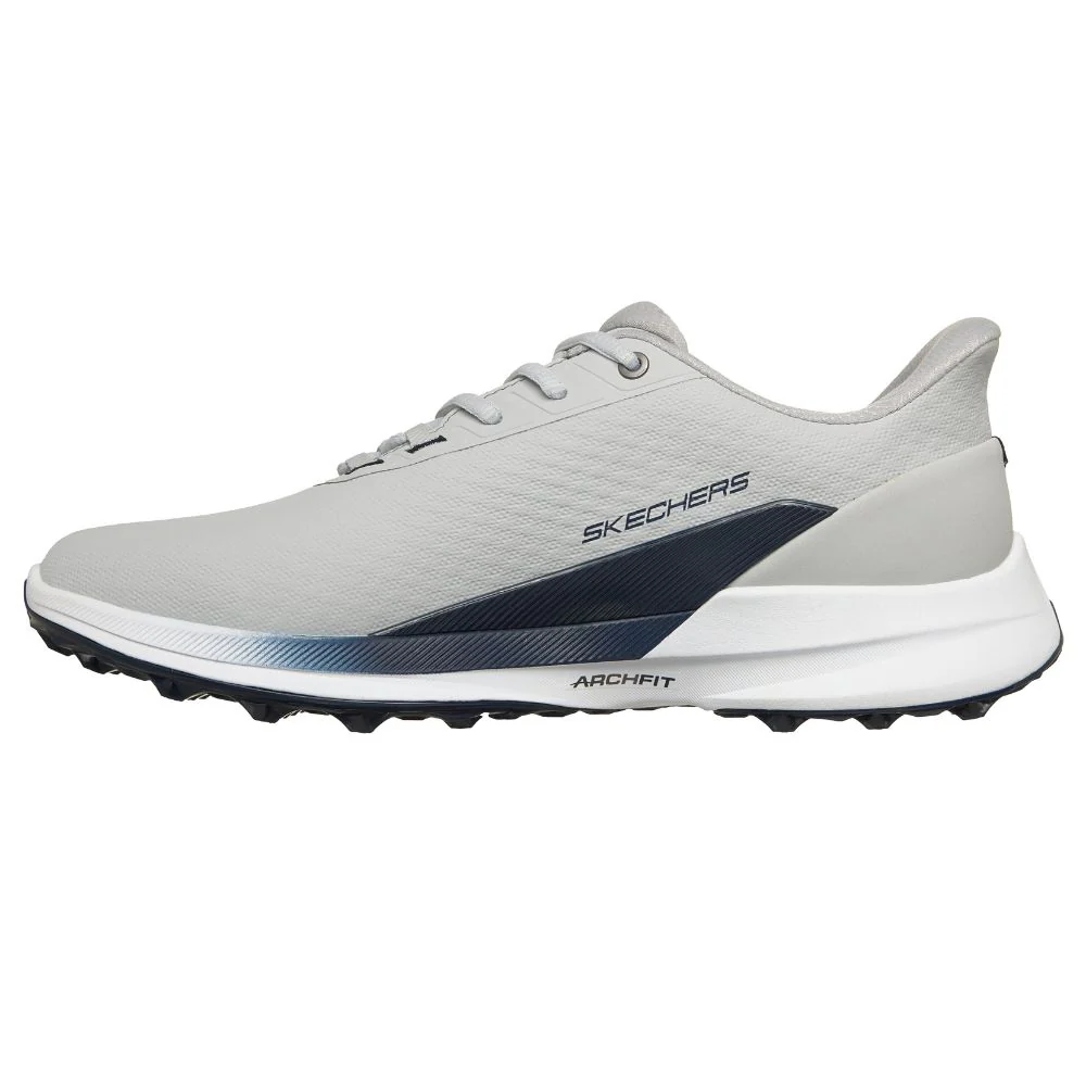 Skechers Pure Slip-In Spikeless Golf Shoes 2026 - 214147 - Grey / Navy - Image 3