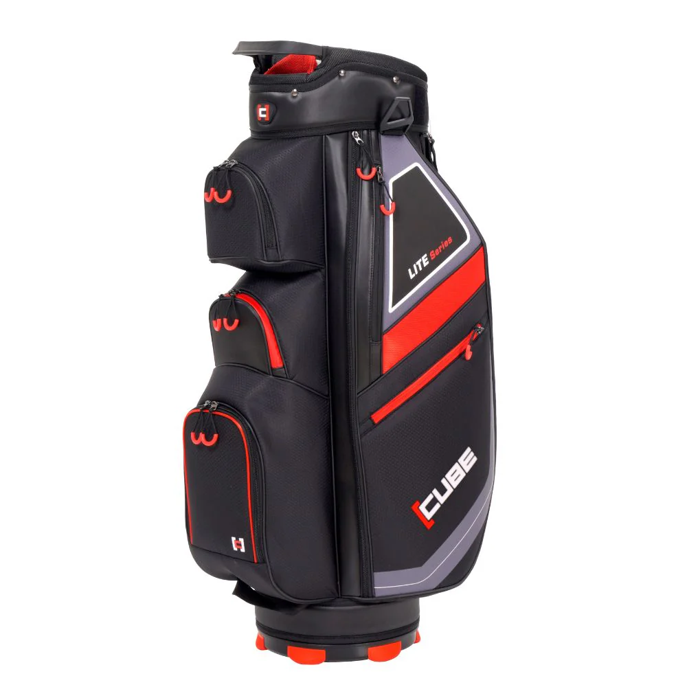 Cube Golf 14 Way Deluxe Cart Bag - Black / Red