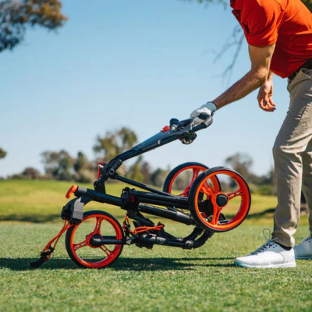 Skymax Qwik Fold 3.0 3 Wheel Golf Trolley - Charcoal / Red + Free Gift - Image 4