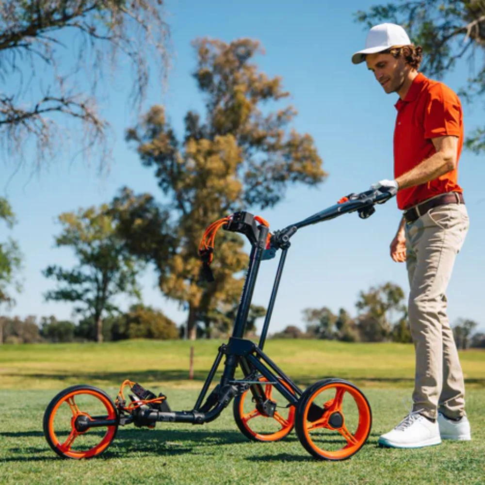 Skymax Qwik Fold 3.0 3 Wheel Golf Trolley - Charcoal / Red + Free Gift - Image 5
