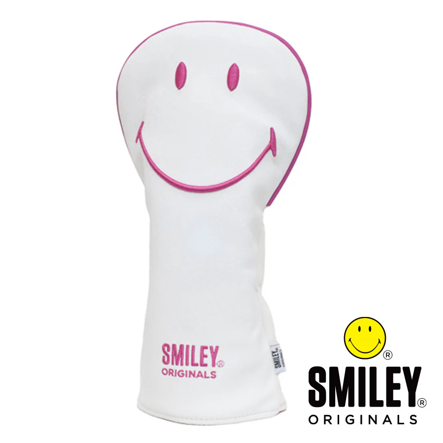 Smiley Original Classic Driver Headcover - White/Pink