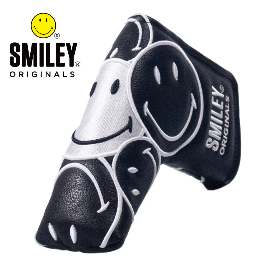 Smiley Original Stacked Blade Putter Headcover - Black/White