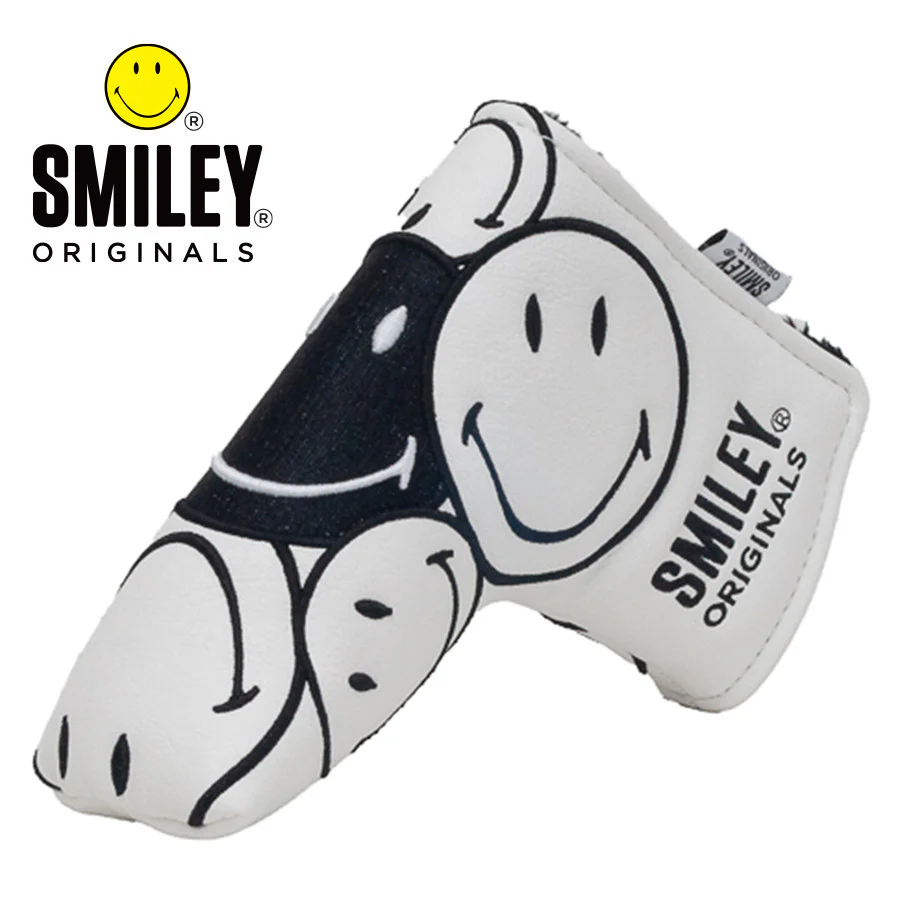Smiley Original Stacked Blade Putter Headcover - White/Black