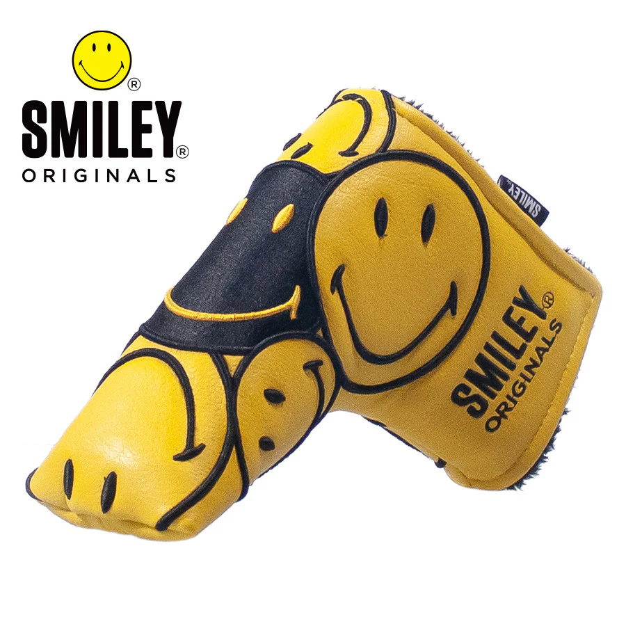 Smiley Original Stacked Blade Putter Headcover - Yellow/Black