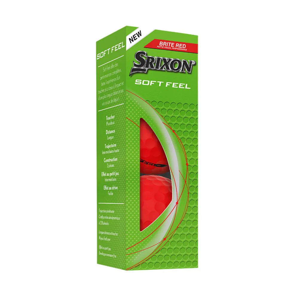 Srixon Soft Feel Brite Golf Balls - Red - Image 2