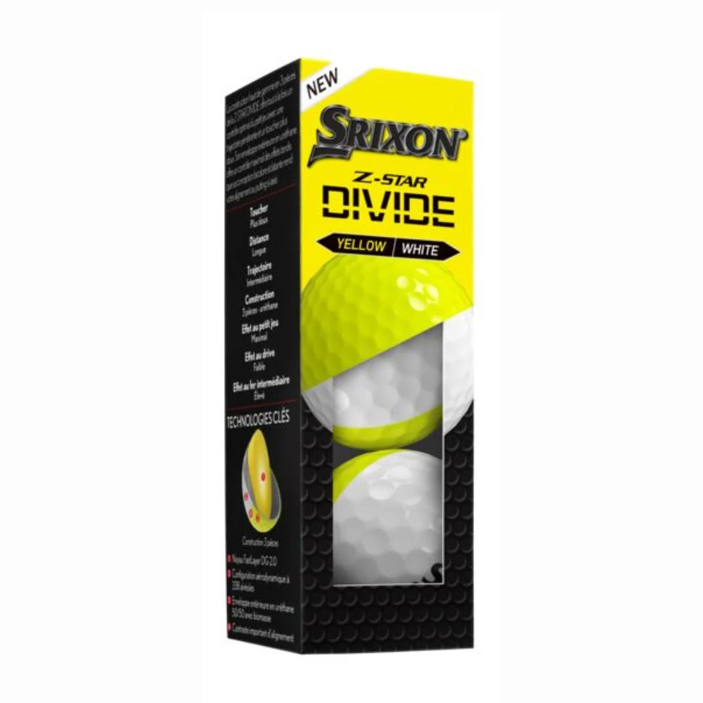 Srixon Z-Star Gen 9 Divide Golf Balls - White / Yellow - Image 2