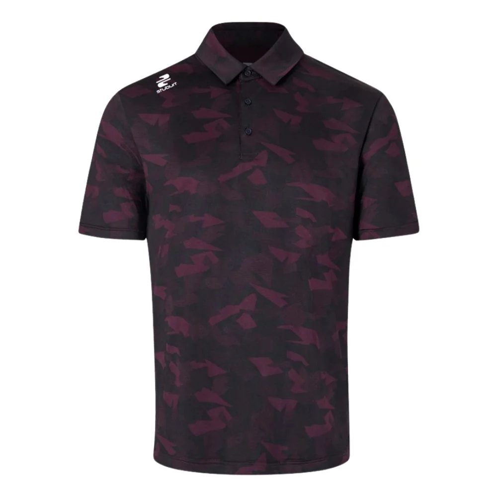Stuburt Bullfinch Men's Golf Polo Shirt - Black / Cherry