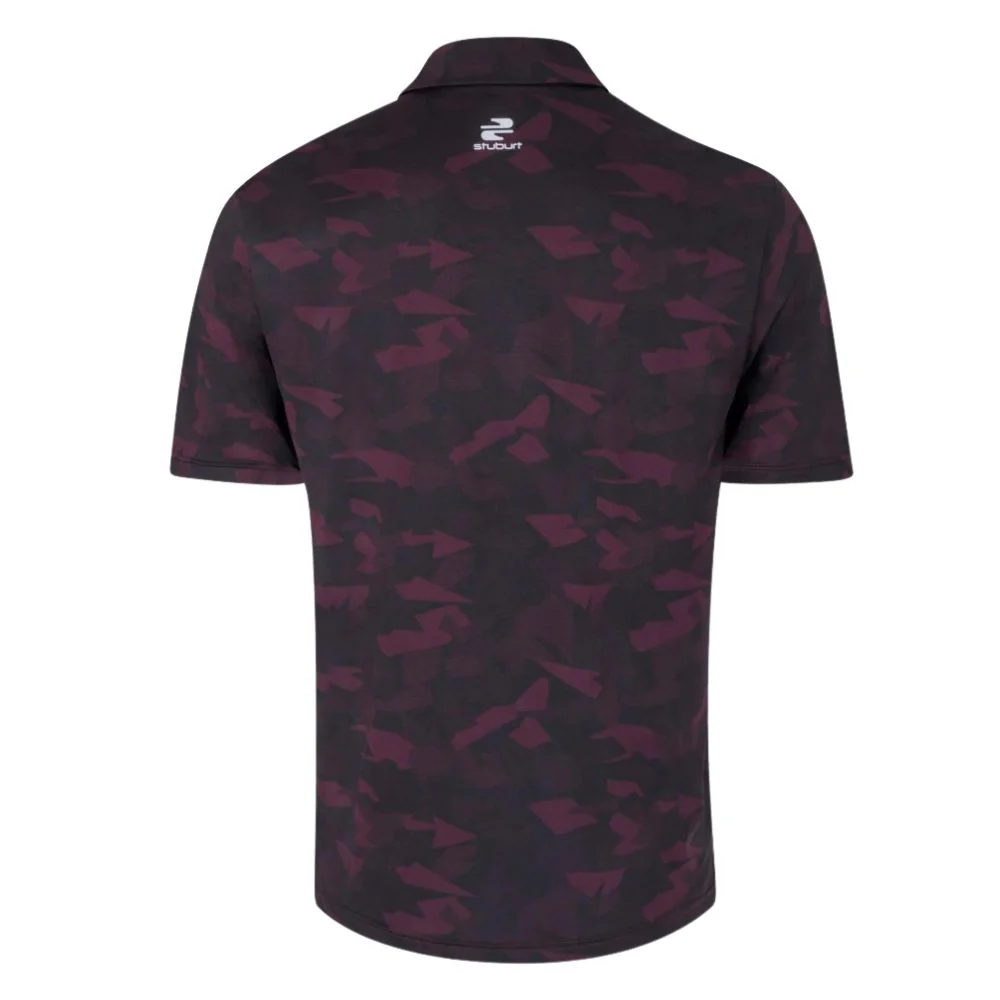 Stuburt Bullfinch Men's Golf Polo Shirt - Black / Cherry - Image 2