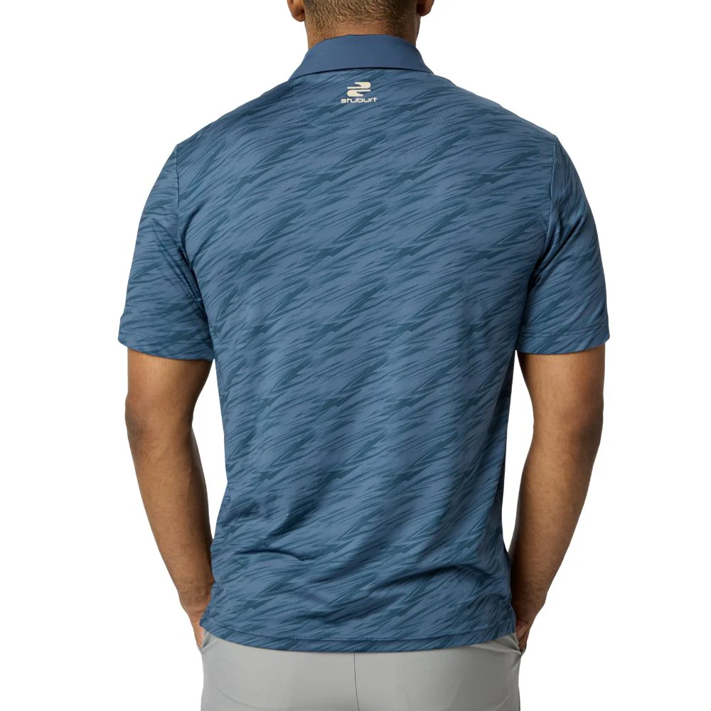 Stuburt Alicante Men's Golf Polo Shirt 2026 - Steel Blue - Image 3