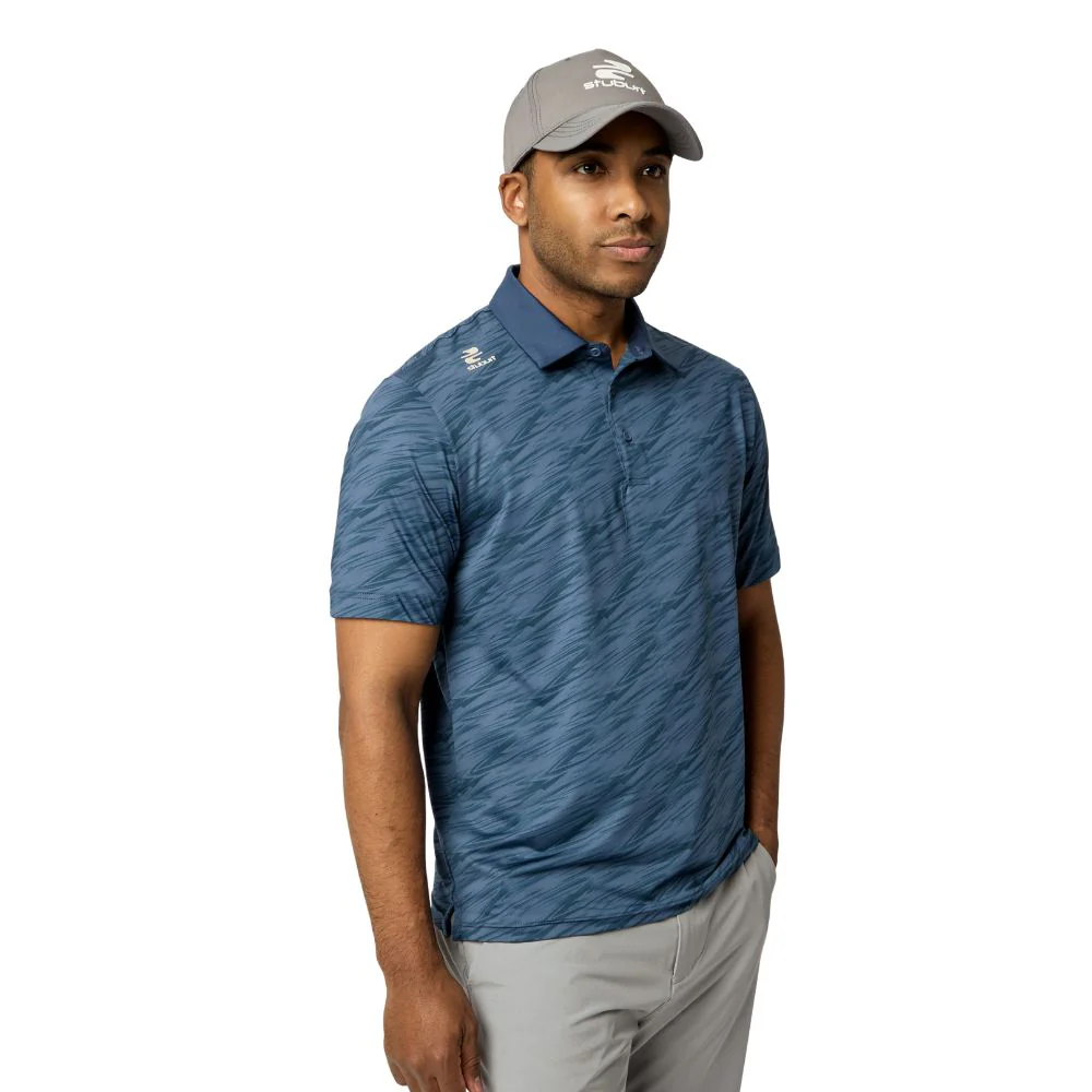 Stuburt Alicante Men's Golf Polo Shirt 2026 - Steel Blue - Image 4