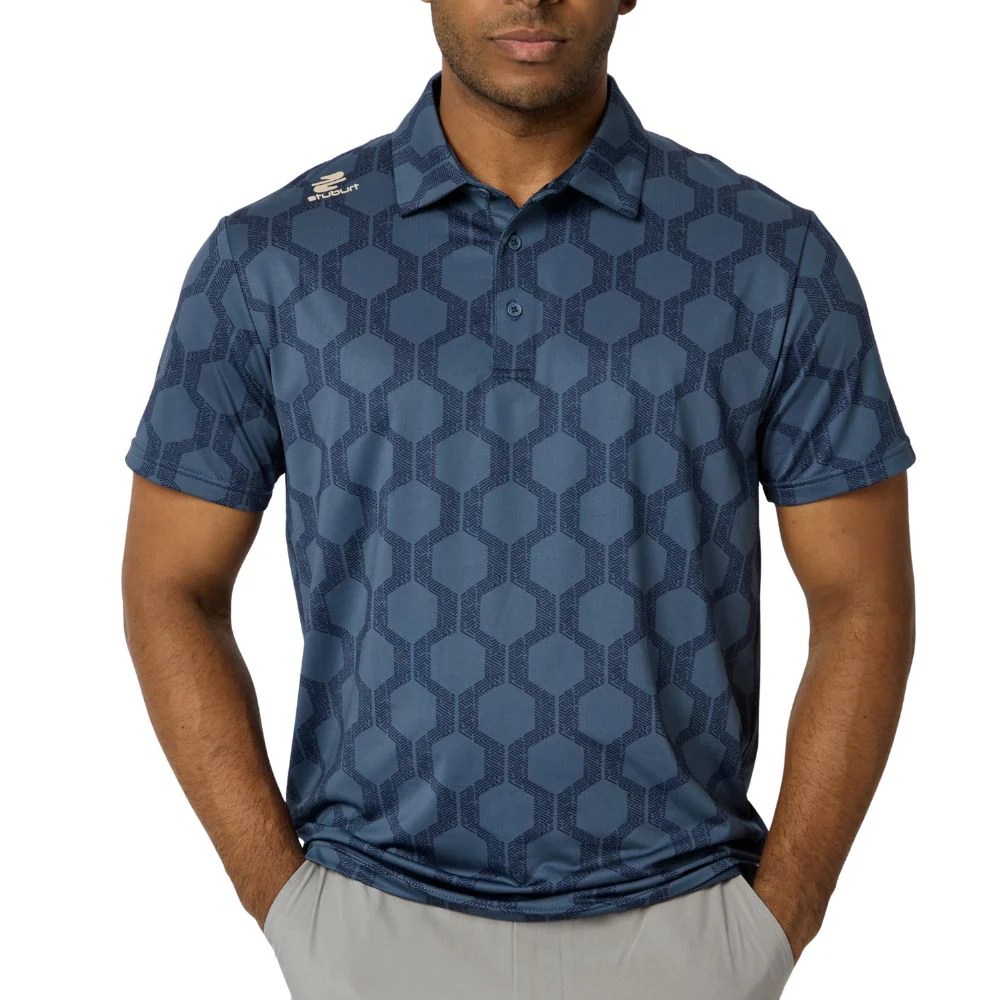 Stuburt Vibe Men's Golf Polo Shirt 2026 - Steel Blue - Image 2