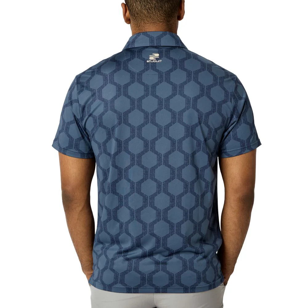Stuburt Vibe Men's Golf Polo Shirt 2026 - Steel Blue - Image 3