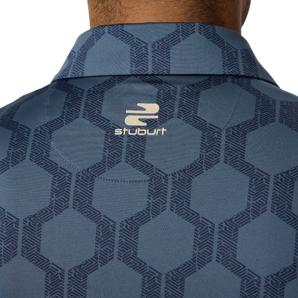 Stuburt Vibe Men's Golf Polo Shirt 2026 - Steel Blue - Image 4