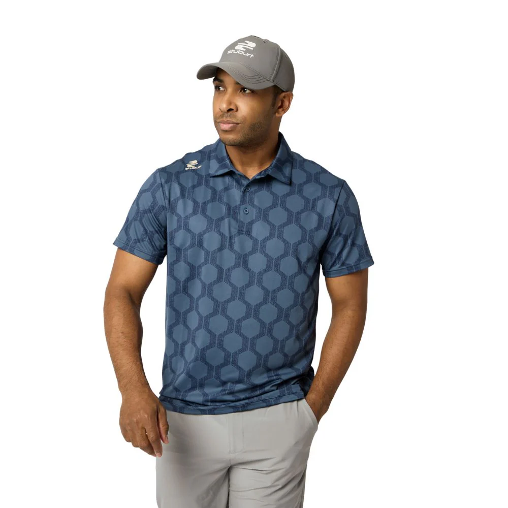 Stuburt Vibe Men's Golf Polo Shirt 2026 - Steel Blue - Image 6