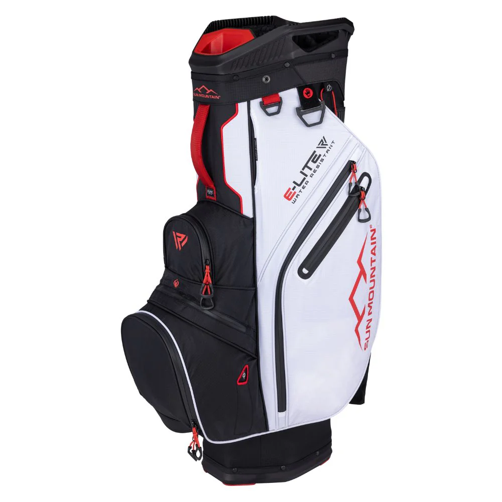 Sun Mountain E-LITE 14-Way Cart Bag - Black / White / Red