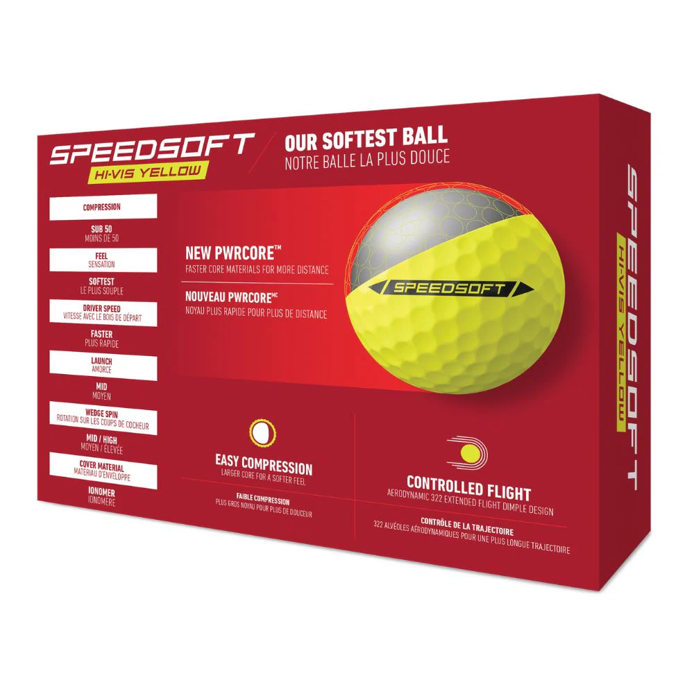 TaylorMade SpeedSoft Golf Balls - Yellow - Image 4