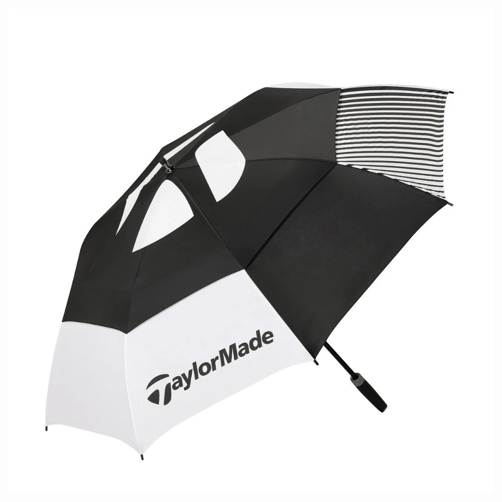 TaylorMade Tour Double Canopy 64" Golf Umbrella - Black / White
