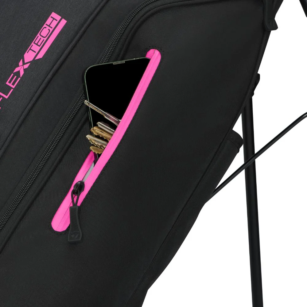 TaylorMade FlexTech Golf Stand Bag 2026 - Black / Neon Pink - Image 3