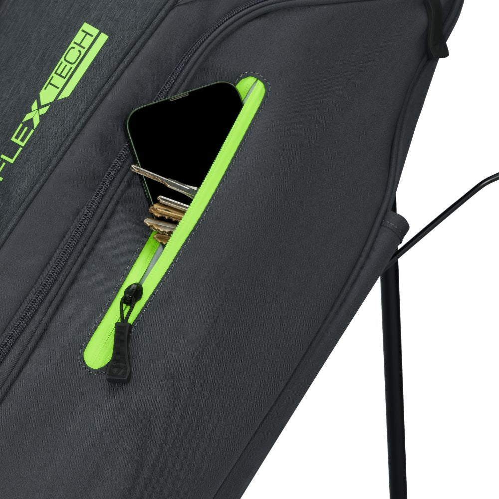 TaylorMade FlexTech Golf Stand Bag 2026 - Grey / Neon Green - Image 3
