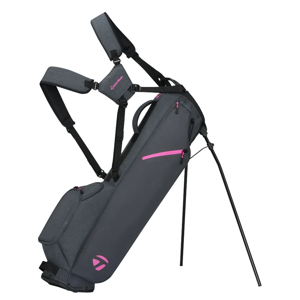 TaylorMade FlexTech Carry Golf Stand Bag 2026 - Grey/Neon Pink