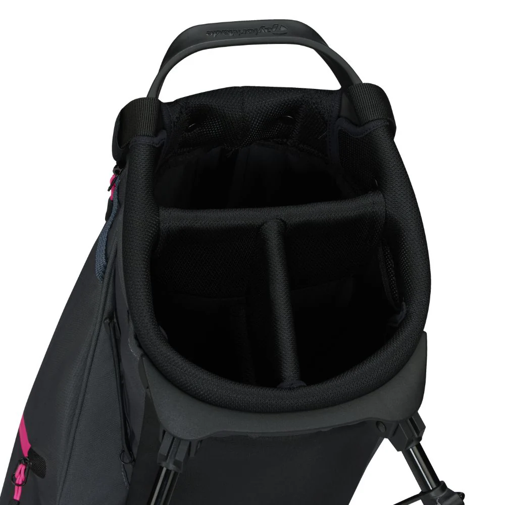 TaylorMade FlexTech Carry Golf Stand Bag 2026 - Grey/Neon Pink - Image 4