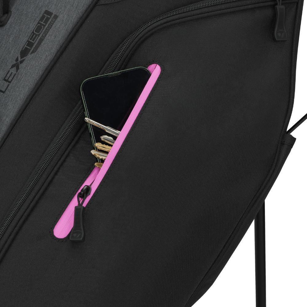TaylorMade FlexTech Crossover Golf Stand BAG 2026 - Grey / Black / Neon Pink - Image 3