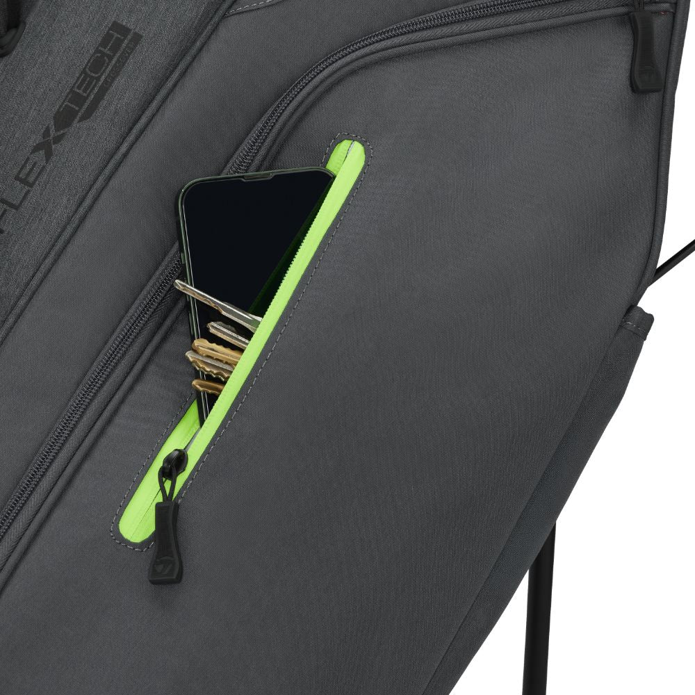 TaylorMade FlexTech Crossover Golf Stand Bag 2026 - Grey / Neon Green - Image 3