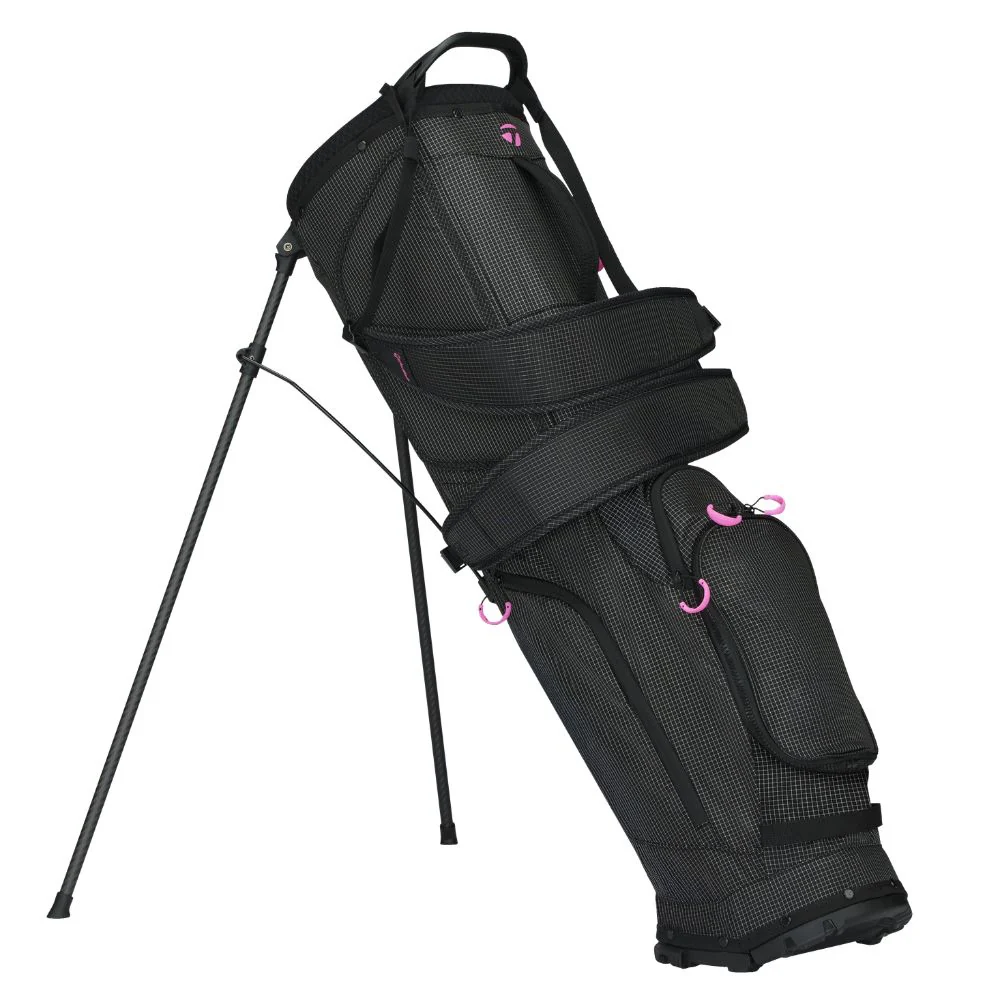 TaylorMade FlexTech SuperLite Golf Stand Bag 2026 - Black / Neon Pink - Image 2