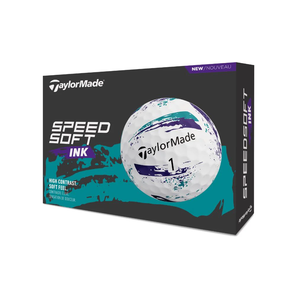 TaylorMade SpeedSoft Ink Golf Balls 2026 - Ink Purple / Teal