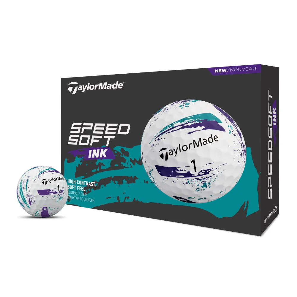 TaylorMade SpeedSoft Ink Golf Balls 2026 - Ink Purple / Teal - Image 2