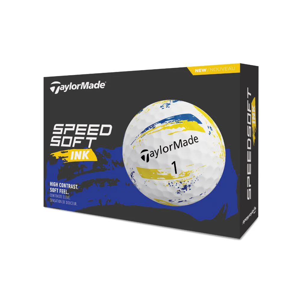 TaylorMade SpeedSoft Ink Golf Balls 2026 - Ink Yellow / Blue
