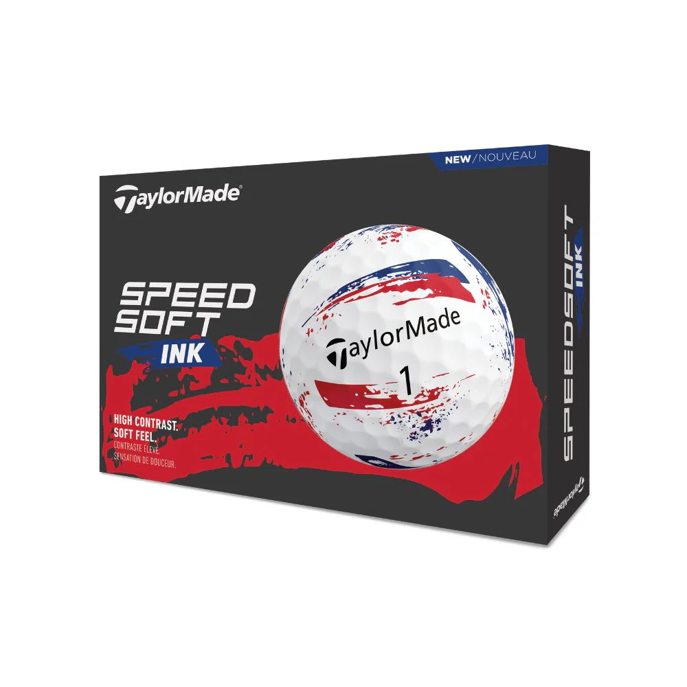 TaylorMade SpeedSoft Ink Golf Balls 2026 - Ink Blue / Red