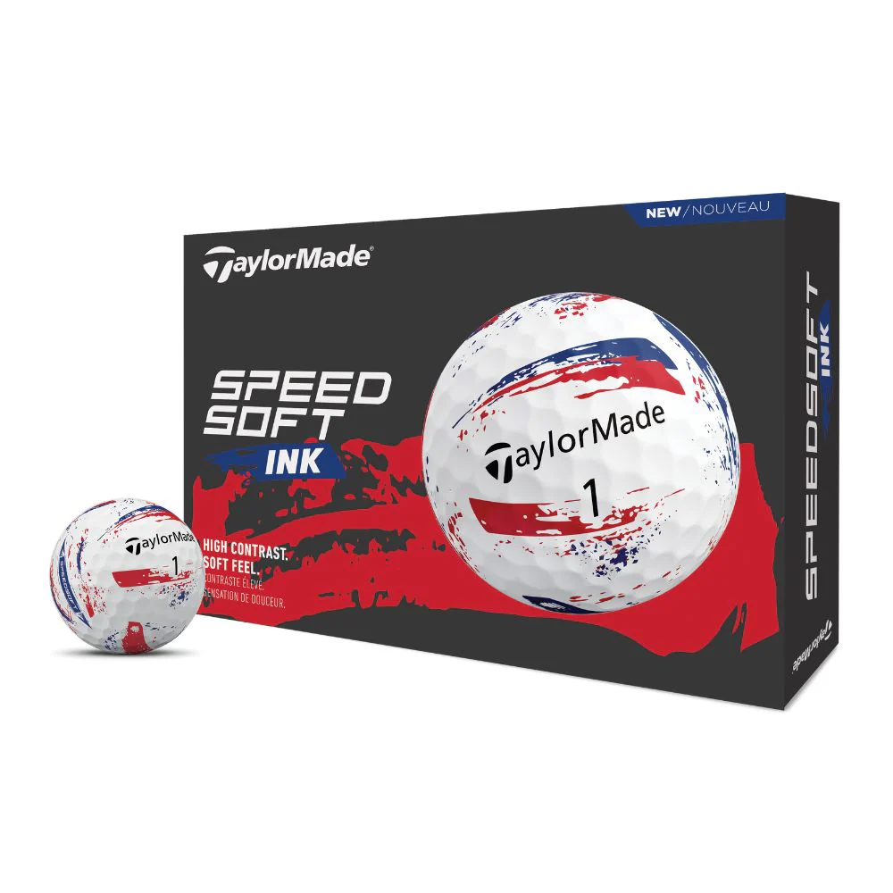 TaylorMade SpeedSoft Ink Golf Balls 2026 - Ink Blue / Red - Image 2