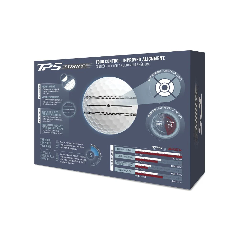 TaylorMade TP5 Stripe Golf Balls 2026 - White - Image 4