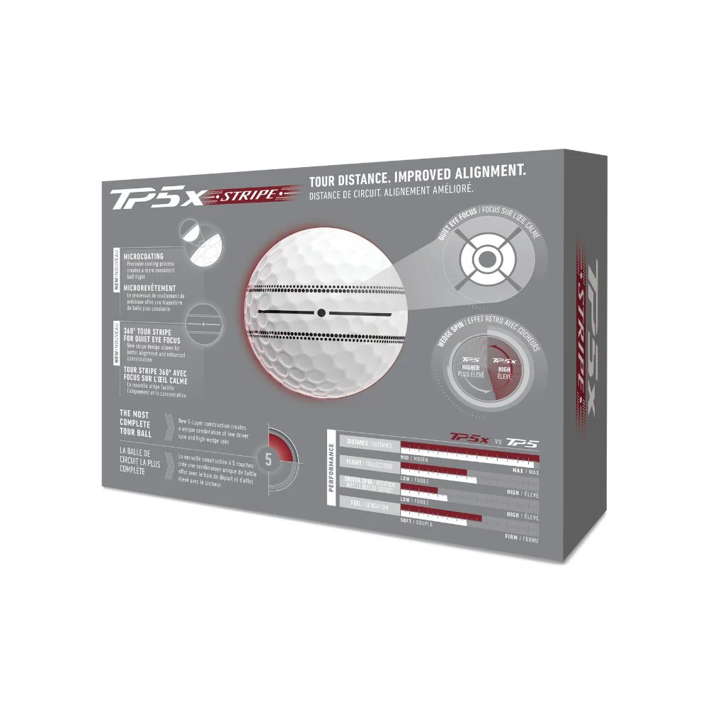 TaylorMade TP5x Stripe Golf Balls 2026 - White - Image 4