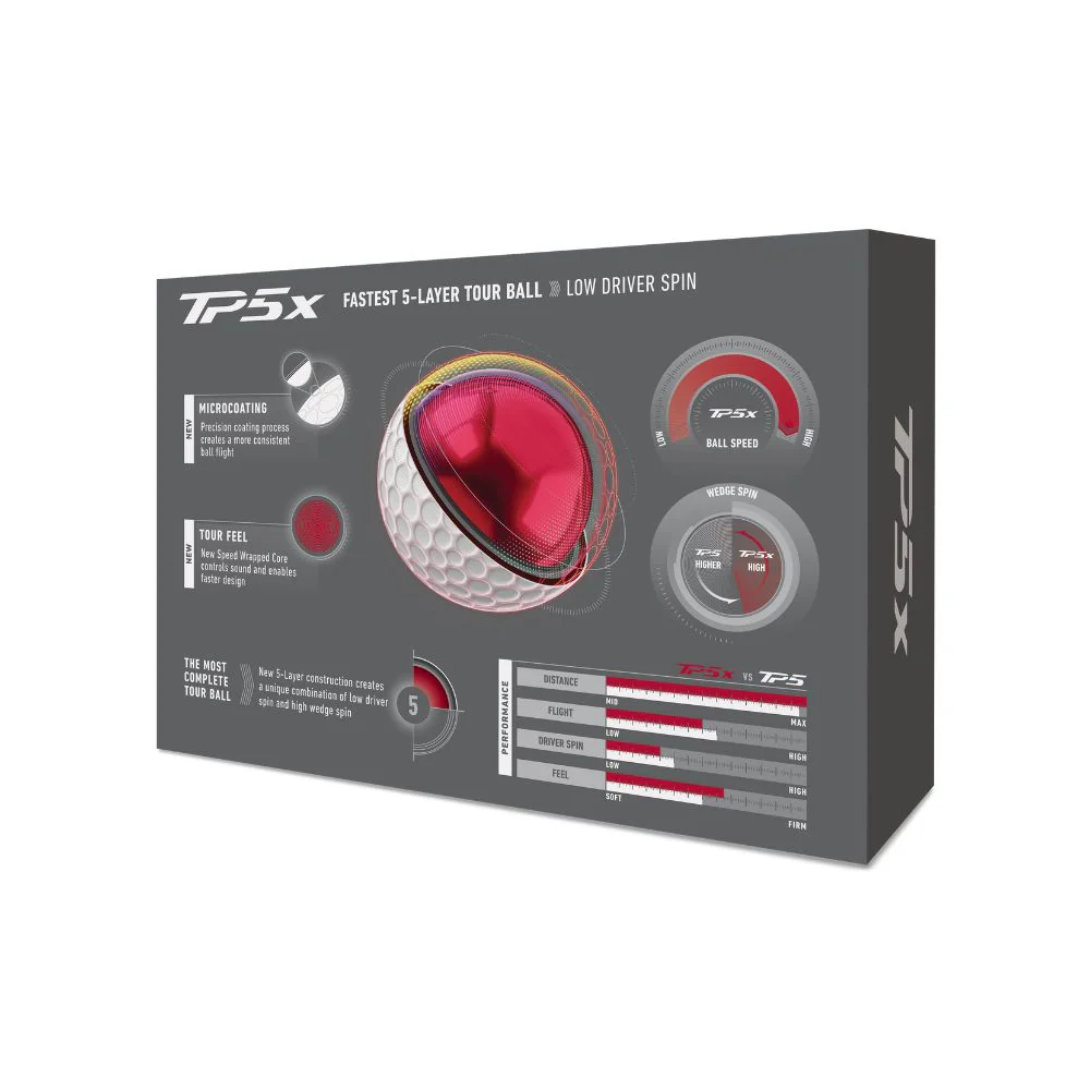 TaylorMade TP5x Golf Balls 2026 - White - Image 4