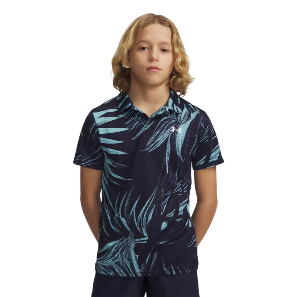 Under Armour Boys Matchplay Printed Junior Golf Polo Shirt 2026 - 6009817-411 - Image 3