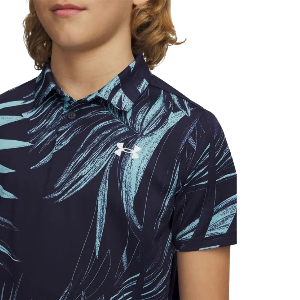 Under Armour Boys Matchplay Printed Junior Golf Polo Shirt 2026 - 6009817-411 - Image 5