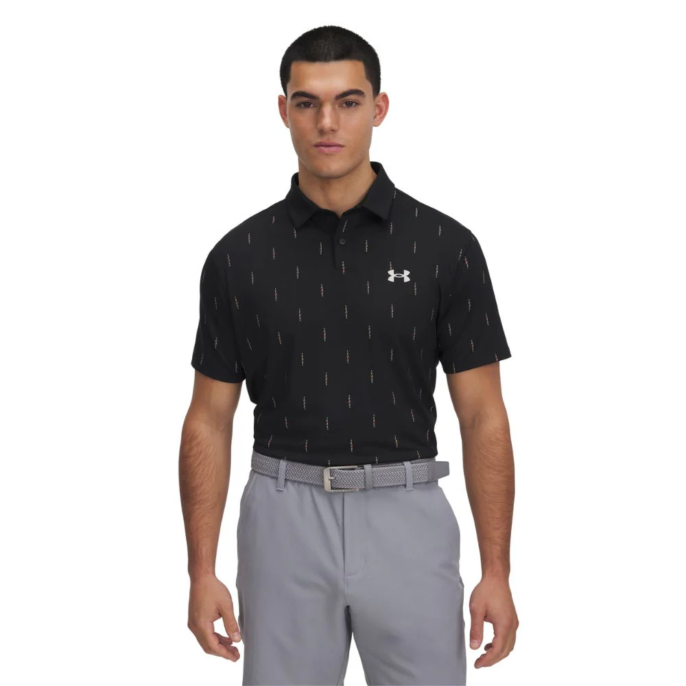 Under Armour Tee To Green Printed Mens Golf Polo Shirt 2025 - 1383715-003