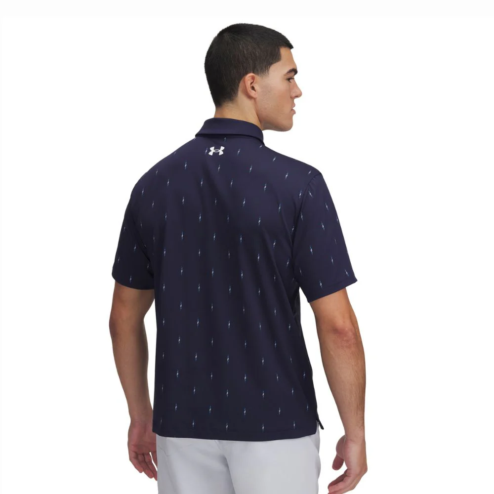 Under Armour Tee To Green Printed Mens Golf Polo Shirt 2025 - 1383715-413 - Image 2